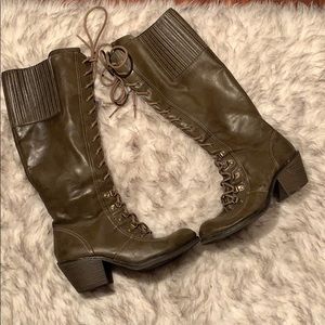 Olive Green Rocketdog Knee High Boots